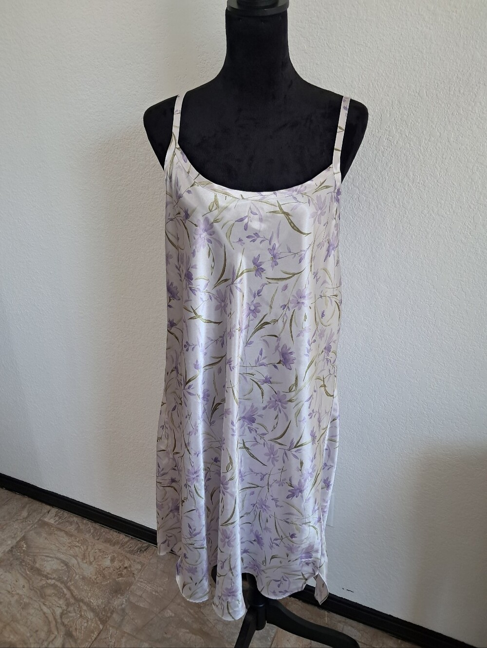 Gilligan O'Malley XXXL Purple Floral Chemise Satin Nightgown Sleepwear Intimates